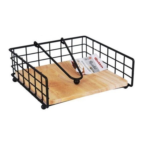 SERVILLETERO QUTTIN RUSTIC MADERA/NEGRO 19CMS